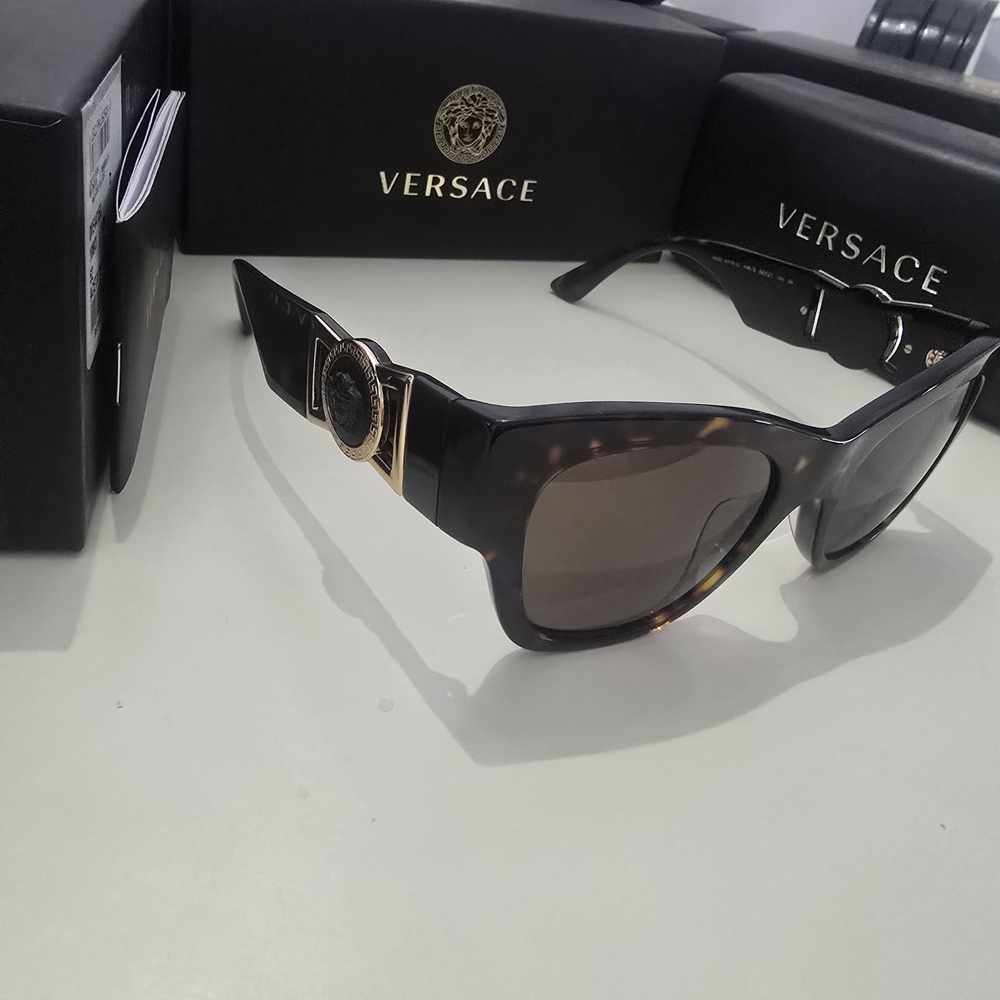 Versace Tortoise Sunglasses with Black and Gold Details